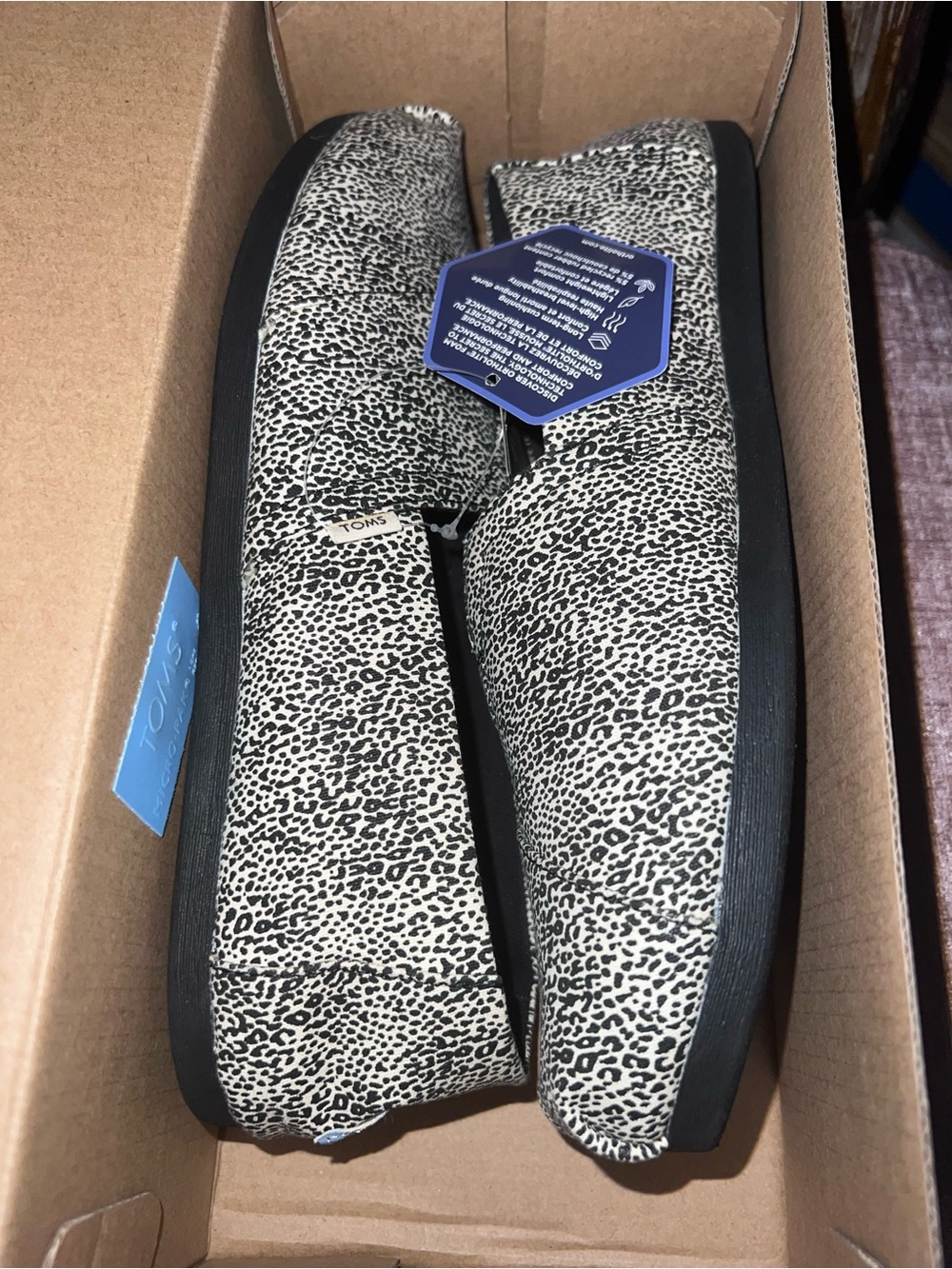 Tom’s Leopard Alpargata W9.5 Blk Chalk print